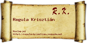 Regula Krisztián névjegykártya